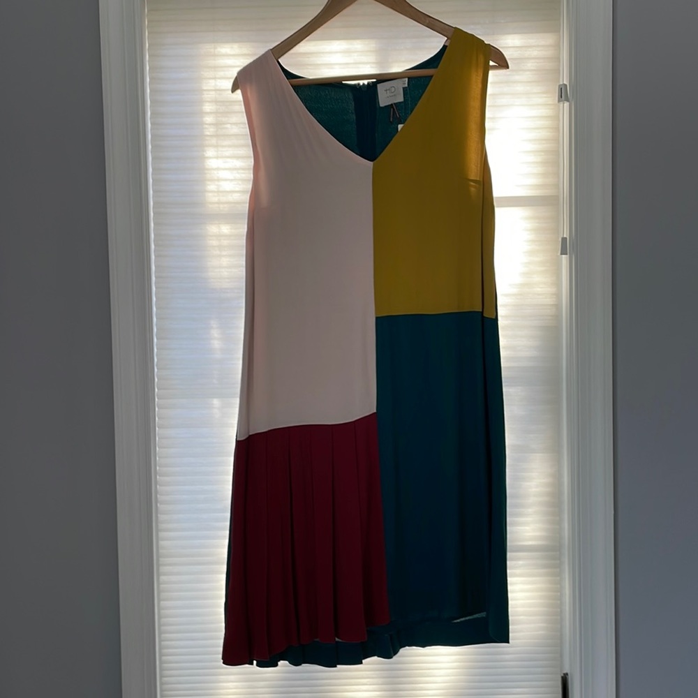 color block shift dress